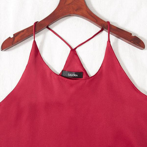 Racerback Satin Cami Top